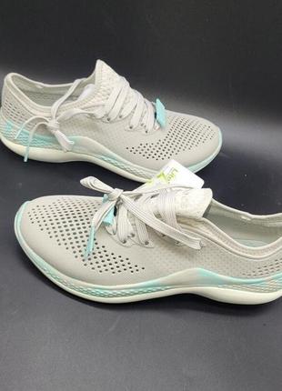 Крокс кросівки лайтрайд пейсер 360 сірі crocs literide 360 marbled pacer w 207632 pearl white/multi