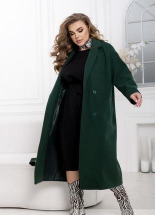 Стильное, монохромное двубортное пальто oversize, различные цвета