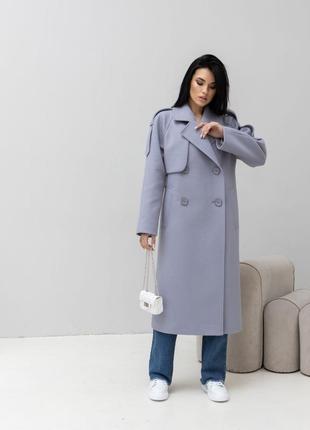 Двубортное полушерстяное пальто из новой коллекции 2024 размеры от 40 до 54 четыре цвета в наличии7 фото