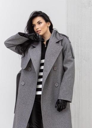 Двубортное полушерстяное пальто из новой коллекции 2024 размеры от 40 до 54 четыре цвета в наличии4 фото