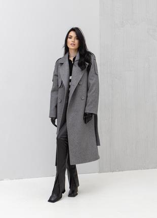 Двубортное полушерстяное пальто из новой коллекции 2024 размеры от 40 до 54 четыре цвета в наличии3 фото