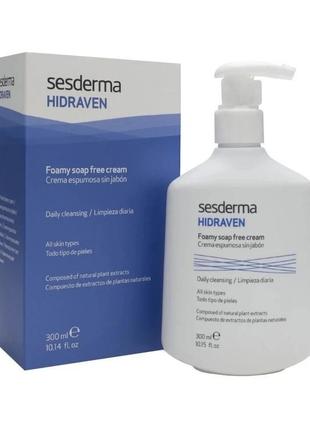 Sesderma hidraven foamy soap free cream нежный пенистый крем для лица и тела без мыла, 300 мл1 фото