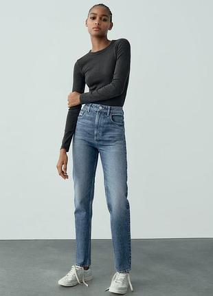 Джинсы zara trf mom fit high waist размеры 32-34, 38-401 фото