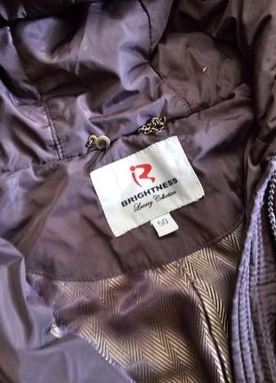 Распродажа! длинное пальто пуховик с капюшоном фиолетовый лавандовый3 фото