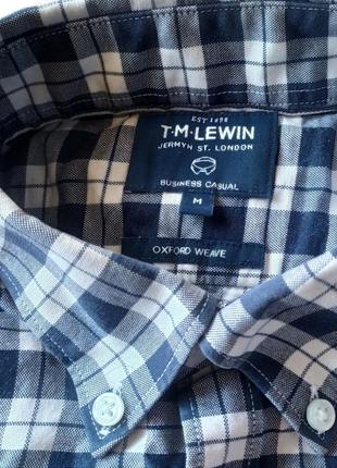 Tm lewin london рубашка в клетку &lt;unk&gt; хлопок &lt;unk&gt; business casual &lt;unk&gt; английская4 фото