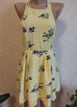 Платье в цветочный принт, желтое платье, платье желтое р с