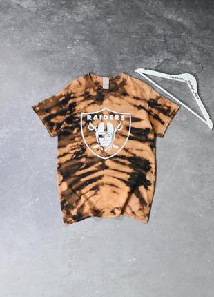 Ексклюзивна кастомна тай дай футболка мерч oakland raiders. american vintage baseball nba lakers chicago bulls y2k tiedye rap majestic custom