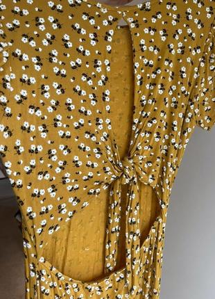 Жовта стильна сукня, сукня в квітковий принт р с-м3 фото