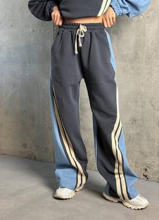 Стильовий ретро комбі-костюм 90-ті джинсовий + трикотаж6 фото