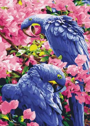 Картина по номерам " птички в цветах" от