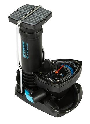 Велосипедний ножний насос b'twin з манометром чорний