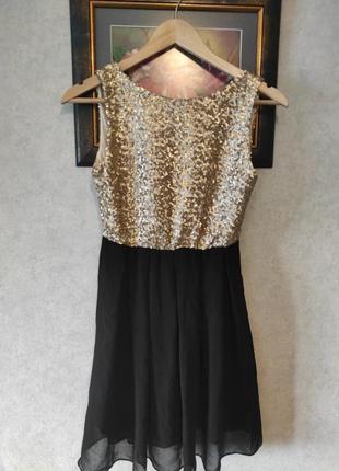 Чудесное платье с  золотистыми пайеткпми3 фото