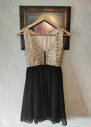 Чудесное платье с  золотистыми пайеткпми4 фото
