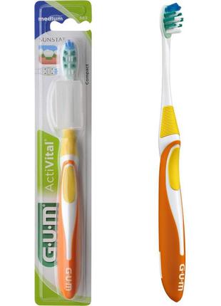 Gum activital зубна щітка, компактна середньо-м'яка