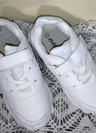 Кроссовки детские демисезонные белые 31 размер - детские кроссовки на весну - белые кроссовки2 фото