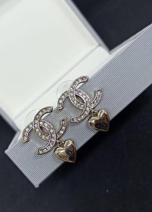 Сережки chanel з серцем