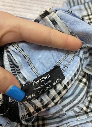 Юбка шорты юбка в клетку bershka тренд y2k3 фото