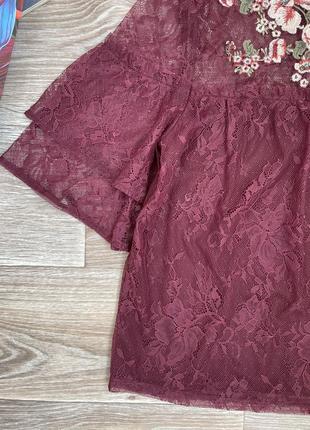Костюм комплект юбка кожаная эко кожа блузка топ кофточка кружевная кружево гипюр4 фото