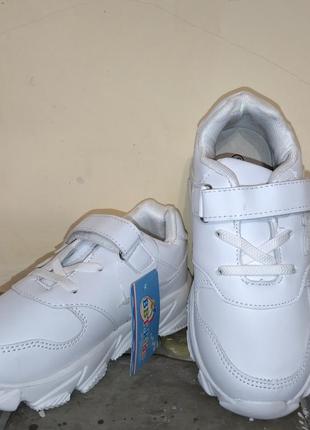 Кроссовки детские демисезонные белые 34 размер - детские кроссовки на весну - белые кроссовки4 фото