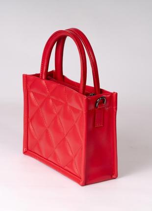 Женская сумка красная сумка тоут стеганая сумка классическая, сумка маленькая сумочка2 фото