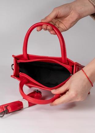 Женская сумка красная сумка тоут стеганая сумка классическая, сумка маленькая сумочка3 фото