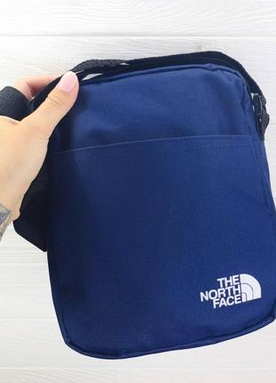 Борсетка the north face blue поясная сумка синяя бананка мужская / женская