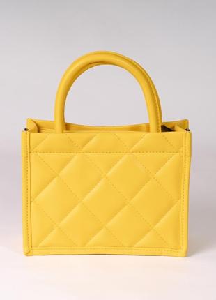 Женская сумка желтая сумка тоут стеганая сумка классическая, сумка маленькая сумочка2 фото