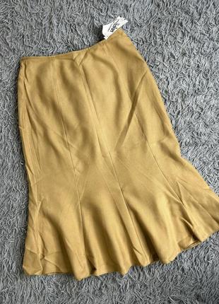 Горчичная юбка. стильная юбка. юбка женская2 фото