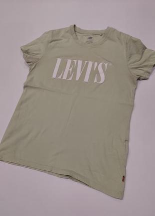 Футболка levis нежно-оливкового цвета 42-463 фото