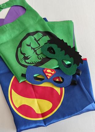 Superman and hulk. накидка та маска супергероїв3 фото