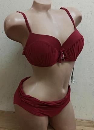 Распродажа self купальник женский бордовый раздельный польша2 фото