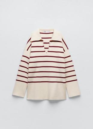 Светр в смужку з коміром zara