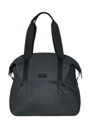 Легка жіноча текстильна сумка з водонепроникної плащівки, чорна містка сумка на кожен день