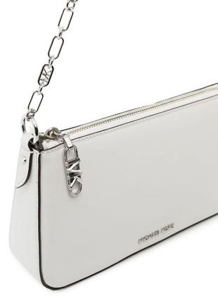 Сумка michael kors medium empire logo-lettering shoulder bag optic white3 фото