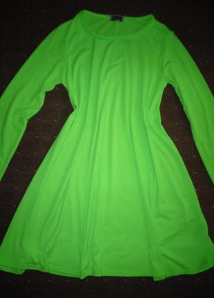 Яркое неоновое платье размер 46