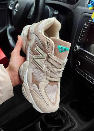 Кроссовки new balance 9060 коричневые с бежевым женские замшевые замша консультации осенние весенние демисезонные демисезон низкие отличное качество