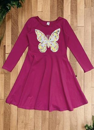 Хлопковое платье с бабочкой на девочку2 фото