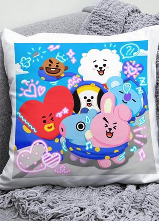 Декоративна подушка плюшева подарунок з принтом kpop bts бтс idol