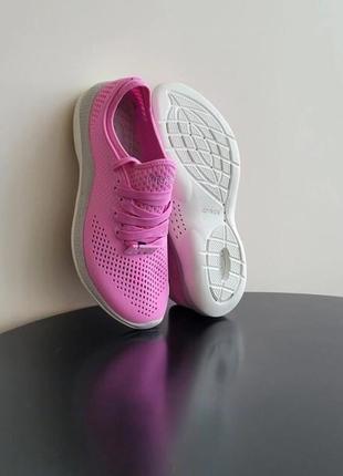 Крокс кросівки лайтрайд 360 пейсер рожеві crocs literide 360 pacer taffy pink3 фото