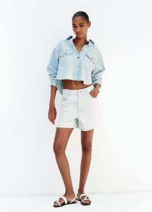 Укорочена джинсова сорочка zara