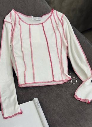 Стильный оригинальный женский лонгслив трикотажная кофта