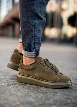 Alexander mcqueen suede khaki 🆕 мужские кроссовки маквин 🆕 хаки 41-45