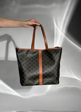 Premium ❗️ сумка в стиле celine medium cabas in triomphe canvas tan5 фото