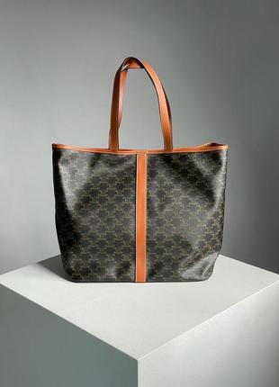 Premium ❗️ сумка в стиле celine medium cabas in triomphe canvas tan6 фото