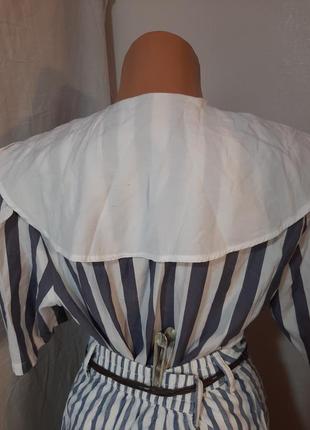 Винтажная блуза с объемным воротничком3 фото