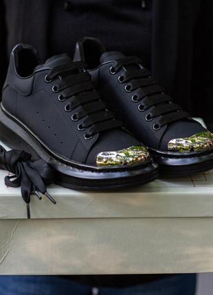 Alexander mcqueen luxury mate black metal 🆕 жіночі кросівки маквин 🆕 чорні1 фото