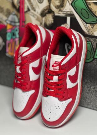 Кроссовки nike sb dunk low white/red1 фото