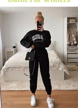 Черные комфортные спортивные штаны h&m