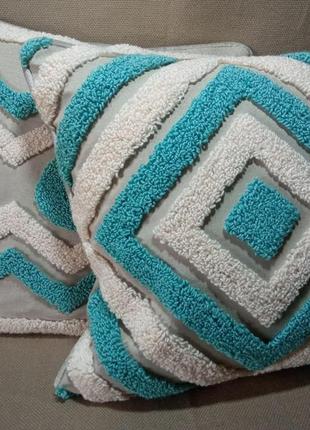 Вышитый чехол на декоративную подушку 50х50. декоративная наволочка. ковровая вышивка2 фото