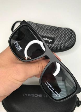 Мужские очки солнцезащитные porsche design polarized черные матовые глянцевые антибликовые с поляризацией1 фото